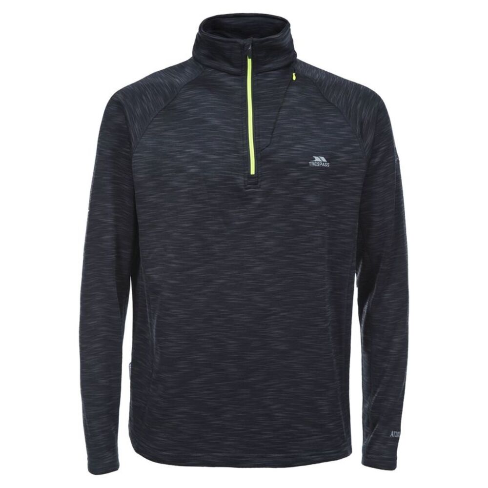 Trespass Mens Collins Half Zip Fleece Top / Black Marl